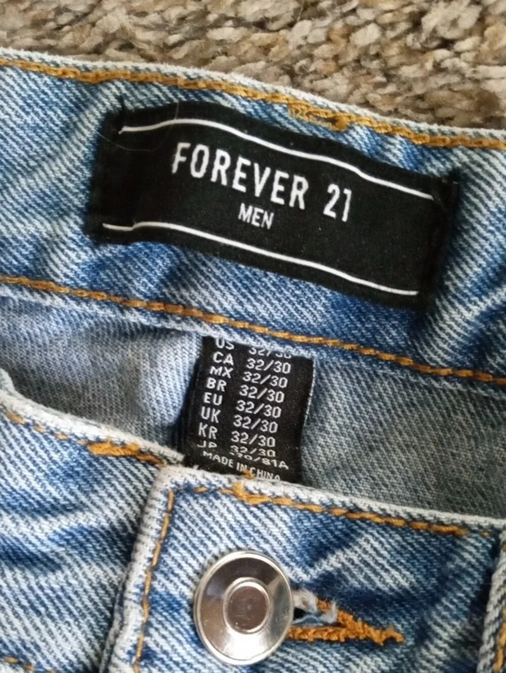 Men's Forever 21 Light Blue Straight Leg Jeans